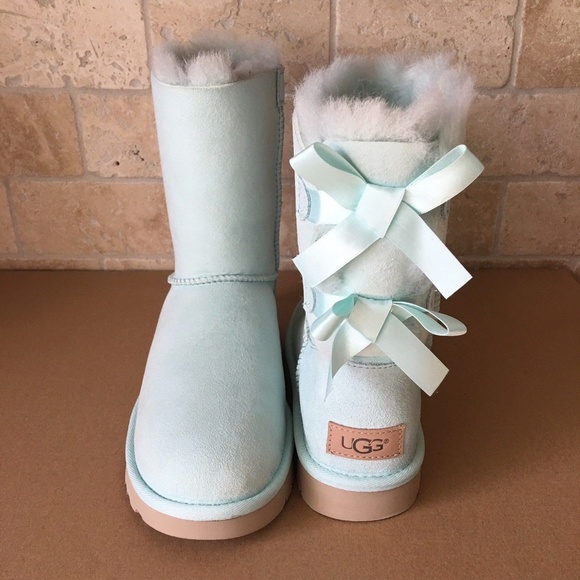 UGG Shoes - UGG Women's Bailey Bow AQUA Boot Sz 12